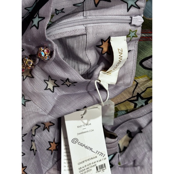 NWT Zimmermann Concert Tie Neck Blouse AU0P - Picture 8 of 15